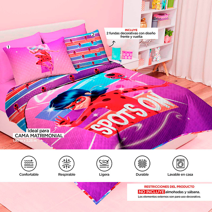 Edrecolcha Suave Reversible Matrimonial  Lady Bug