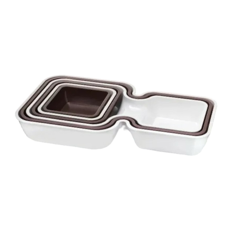 Set De 6 Bandejas Para Snacks Picada Botanero Cuadradas Blancas