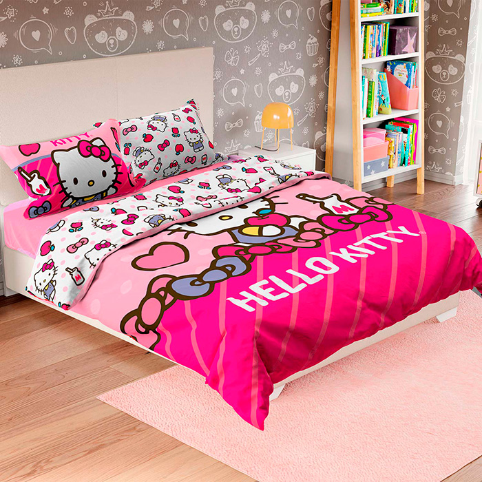Set Edredón Reversible Matrimonial Hello Kitty Providencia