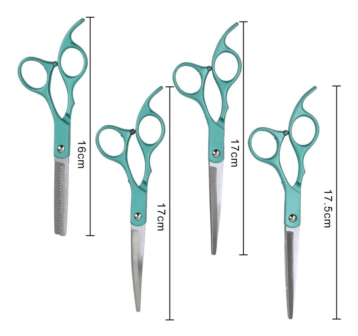 Kit 12 Tijeras Profesionales Para Peluquero Corte De Cabello Verde