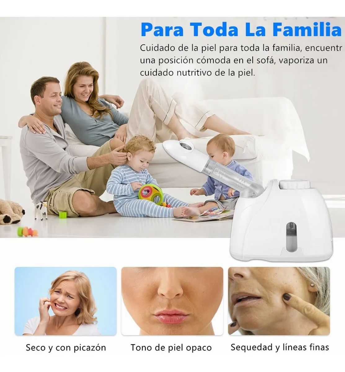 Vaporizador Facial Para Limpieza De La Piel Blanco