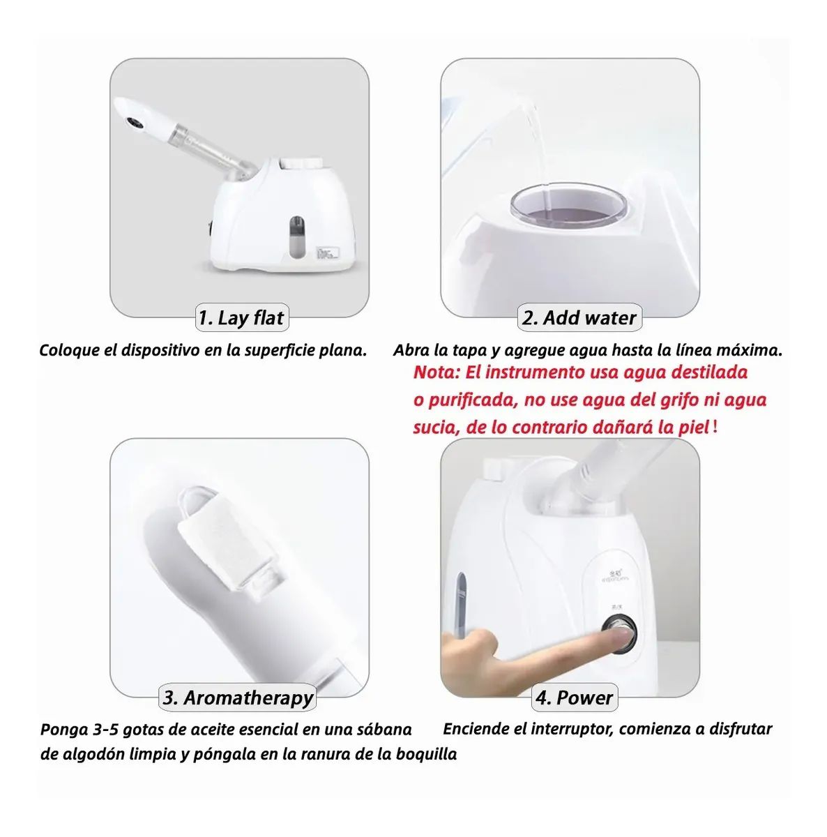 Vaporizador Facial Para Limpieza De La Piel Blanco