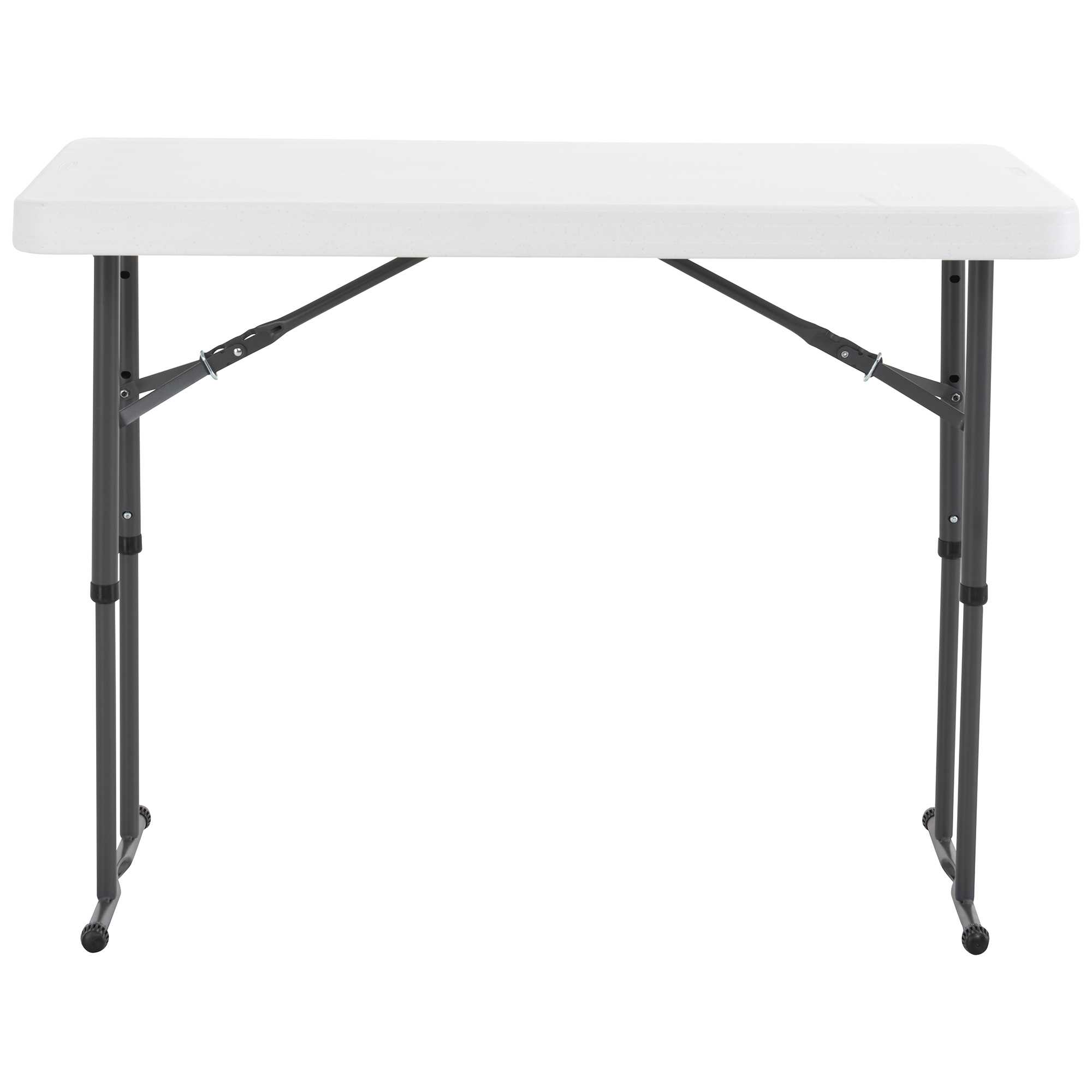 Mesa Plegable Rectangular 1.22m Ajustable Blanca Lifetime