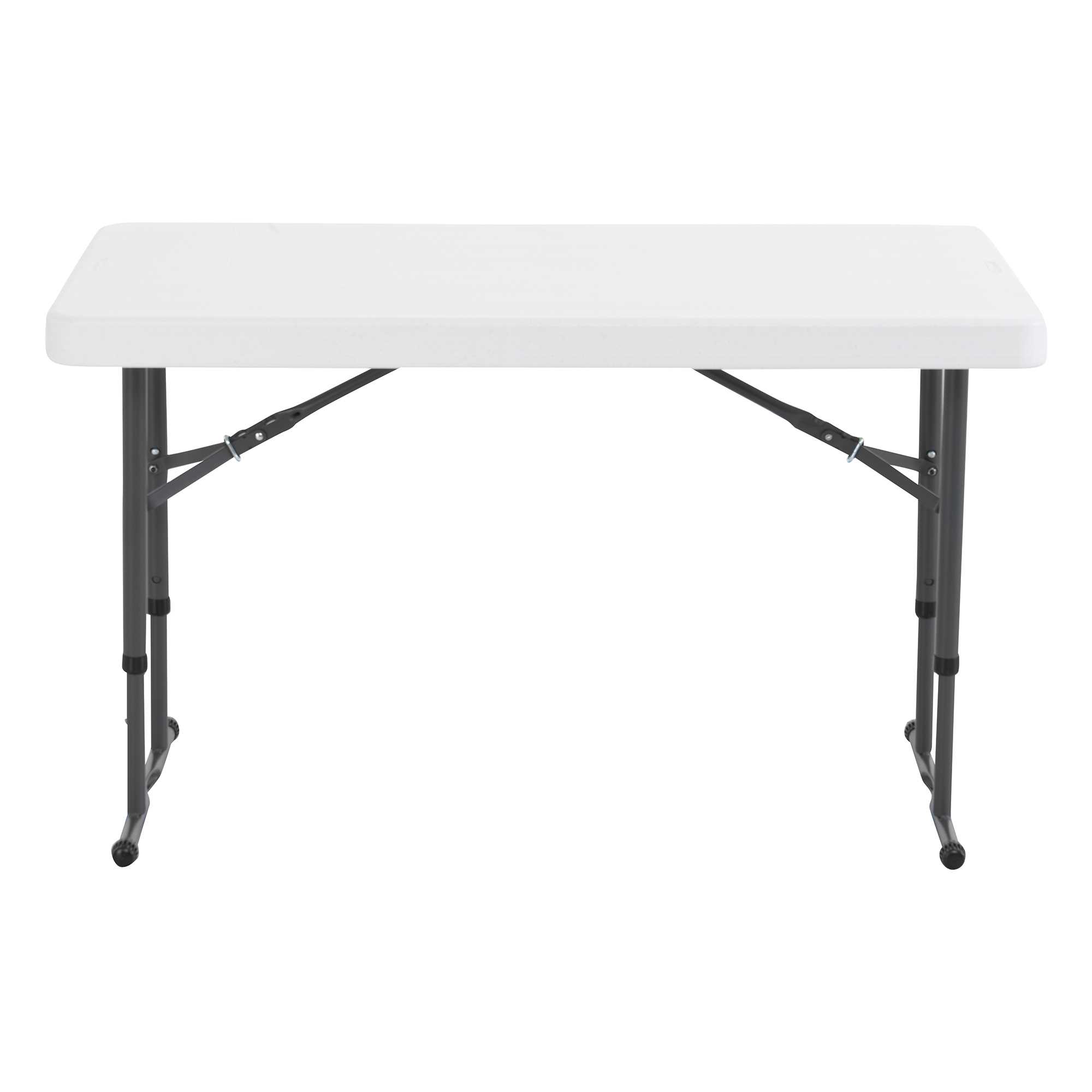 Mesa Plegable Rectangular 1.22m Ajustable Blanca Lifetime