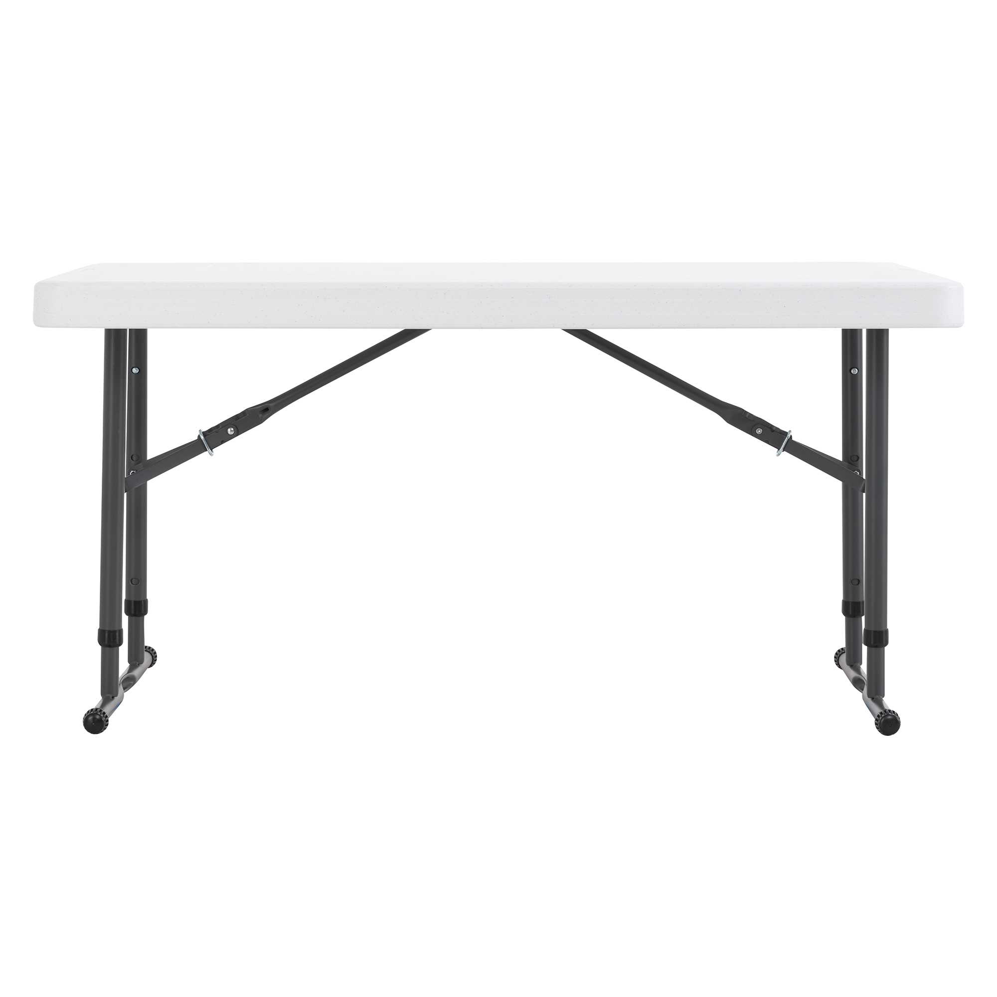 Mesa Plegable Rectangular 1.22m Ajustable Blanca Lifetime