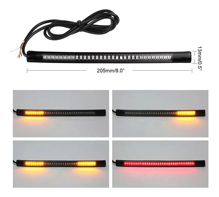 Tira De Led Moto Stop Direccionales Universal 