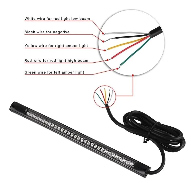 Tira De Led Moto Stop Direccionales Universal 