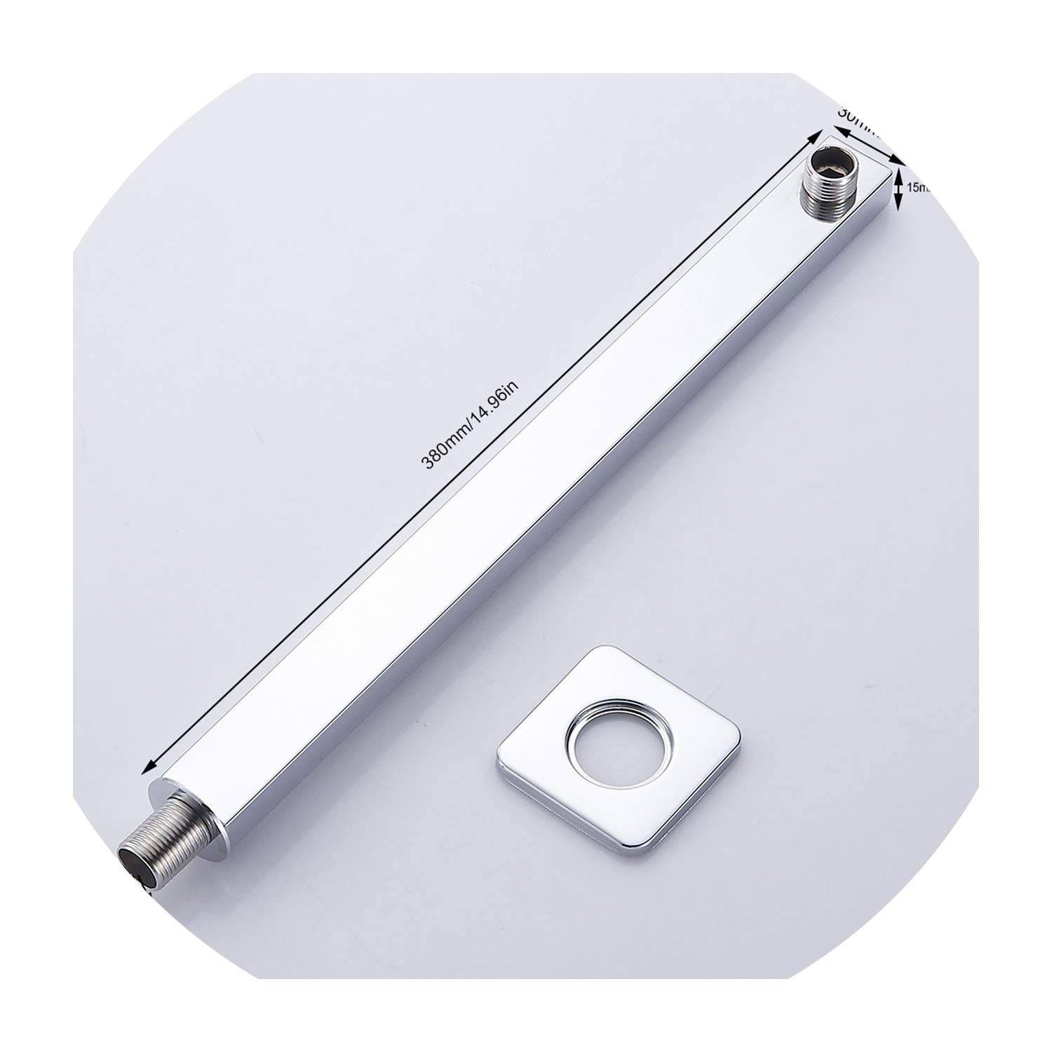 Kit 2 Regaderas Acero Inoxidable 20cm; 2 Tubo Cuadrado 40cm Cromado IML