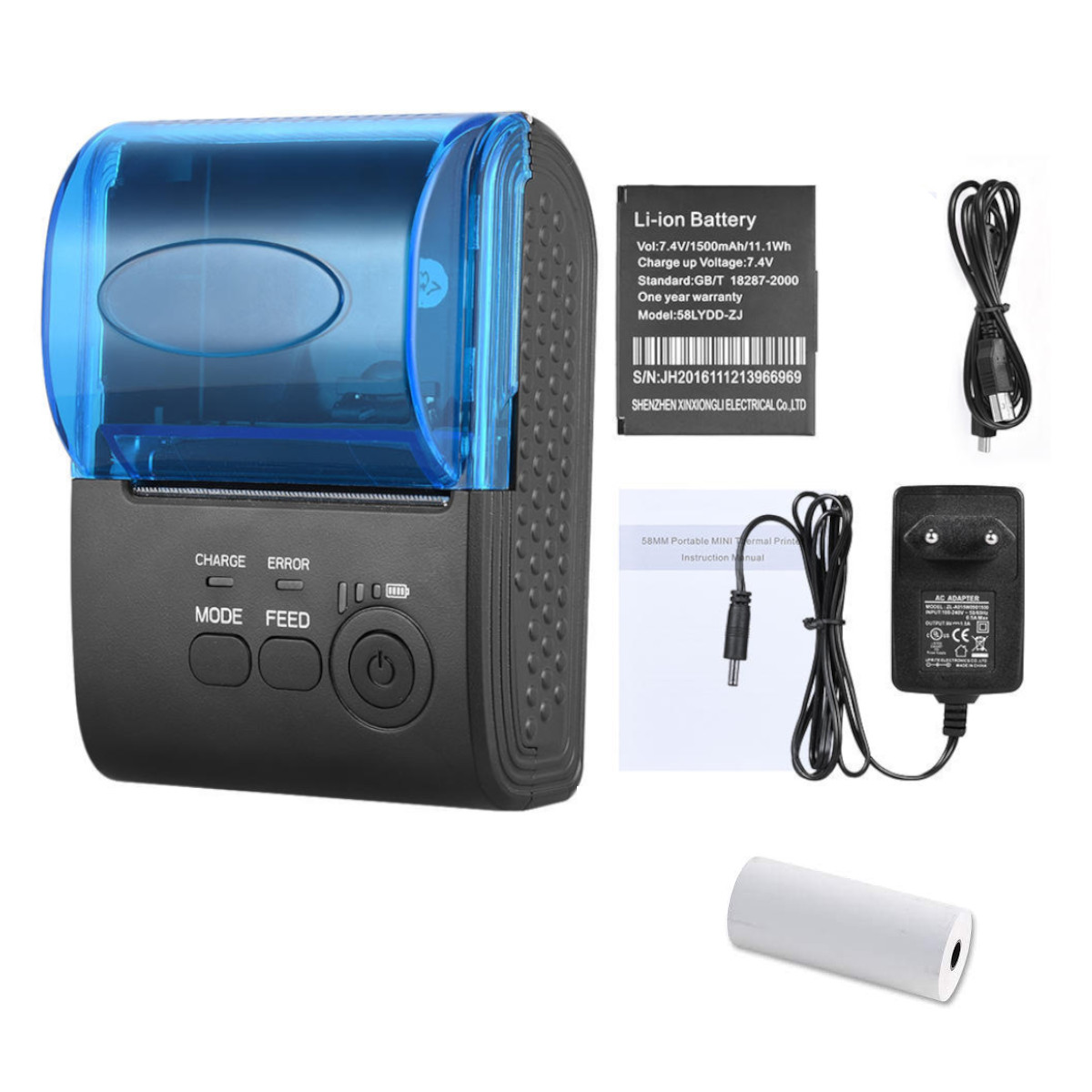 Impresora Termica Portatil 58mm Bluetooth Miniprinter POS-5805DD