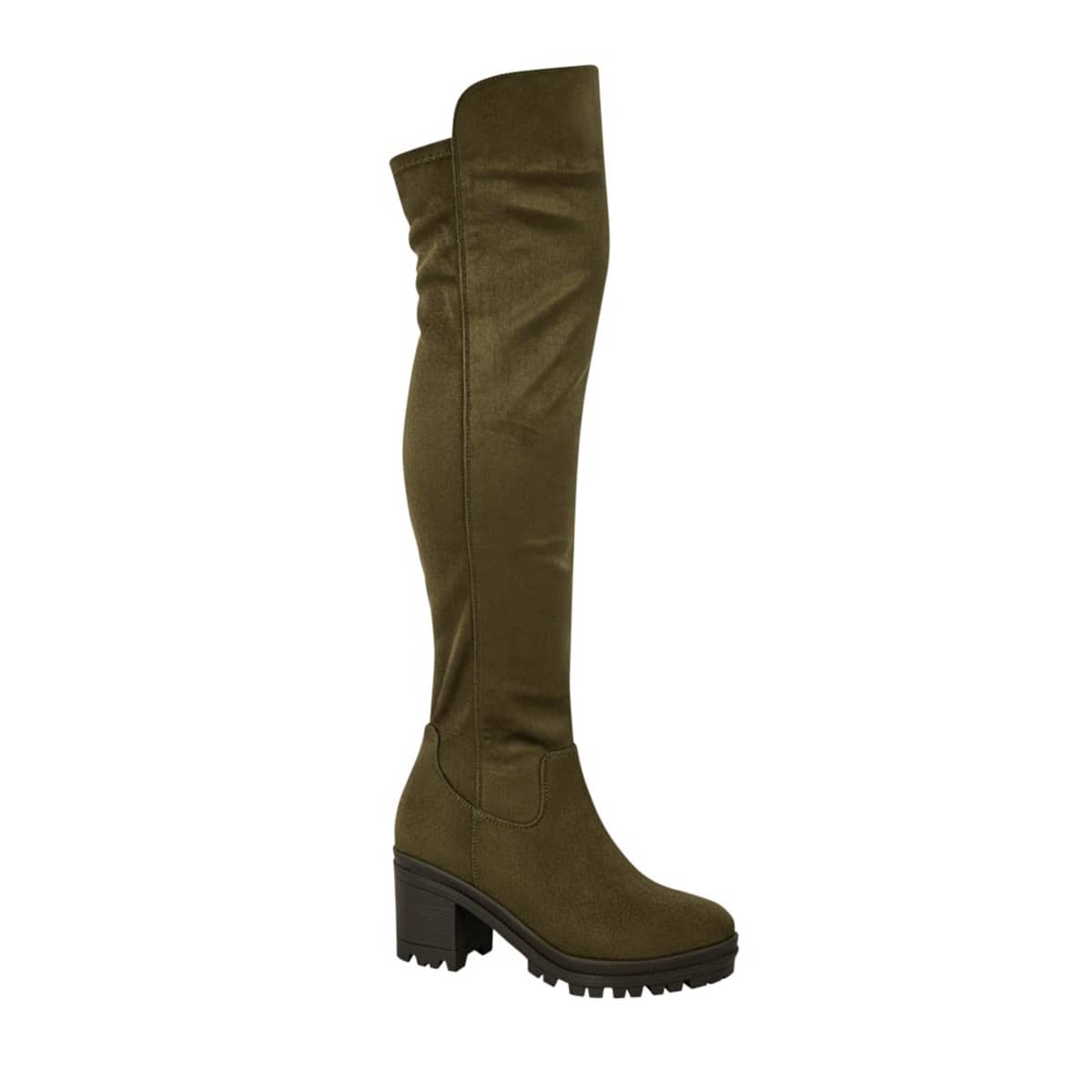 Bota Casual Ca a larga Tierra Bendita color Verde Olivo para Mujer