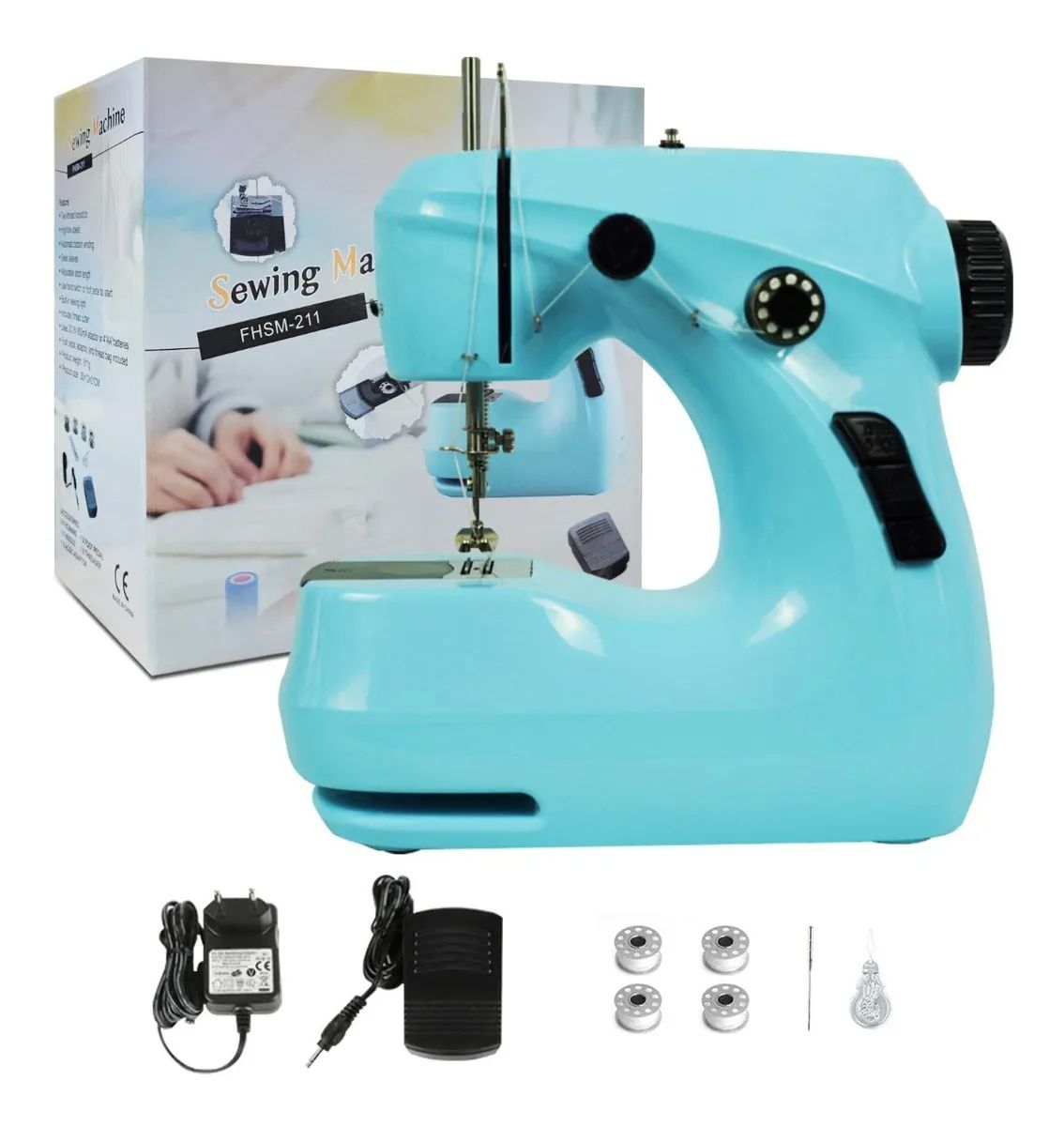 Máquina De Coser Eléctrica Portátil  Azul