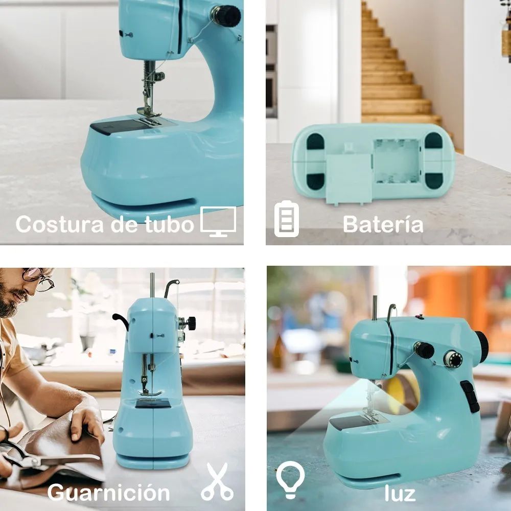 Máquina De Coser Eléctrica Portátil  Azul