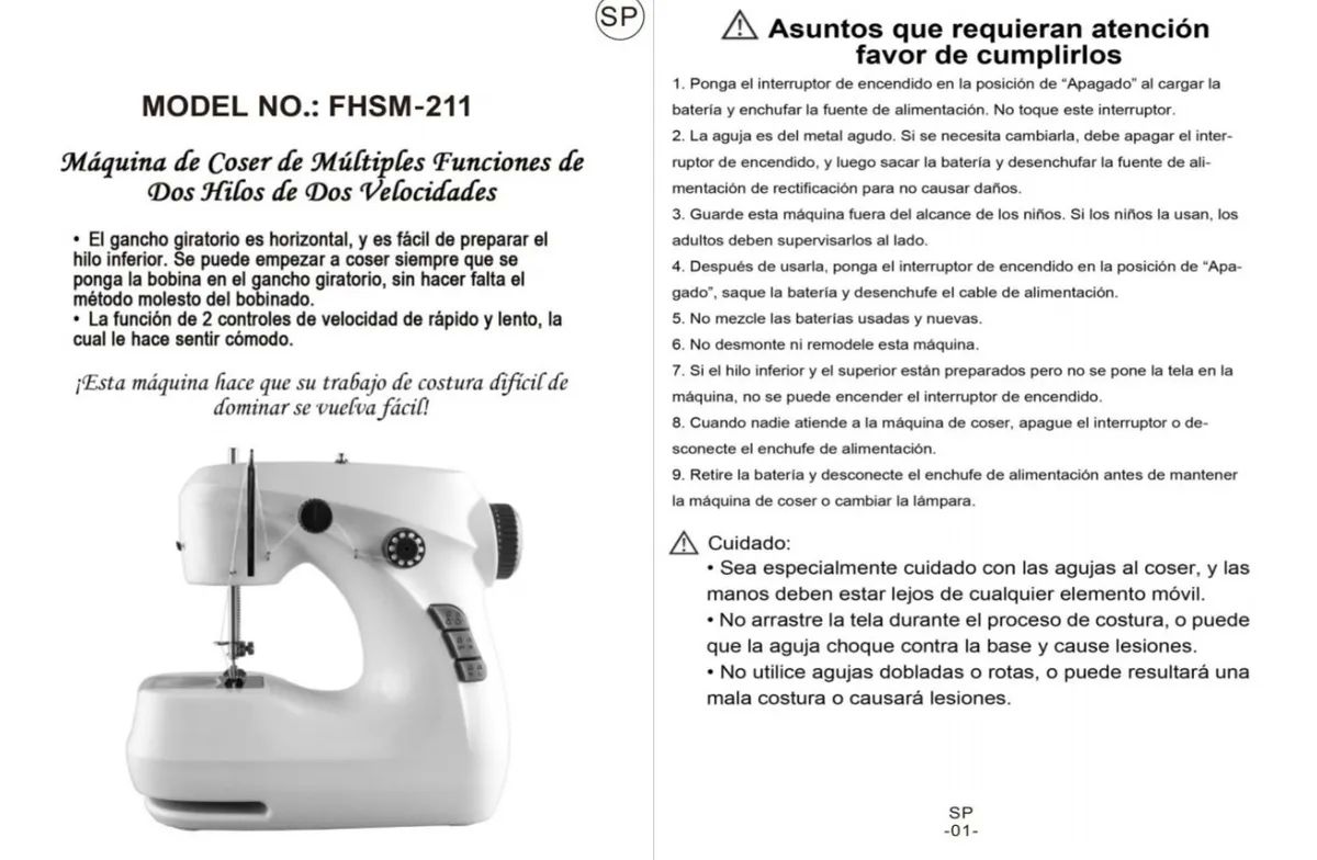Máquina De Coser Eléctrica Portátil  Azul