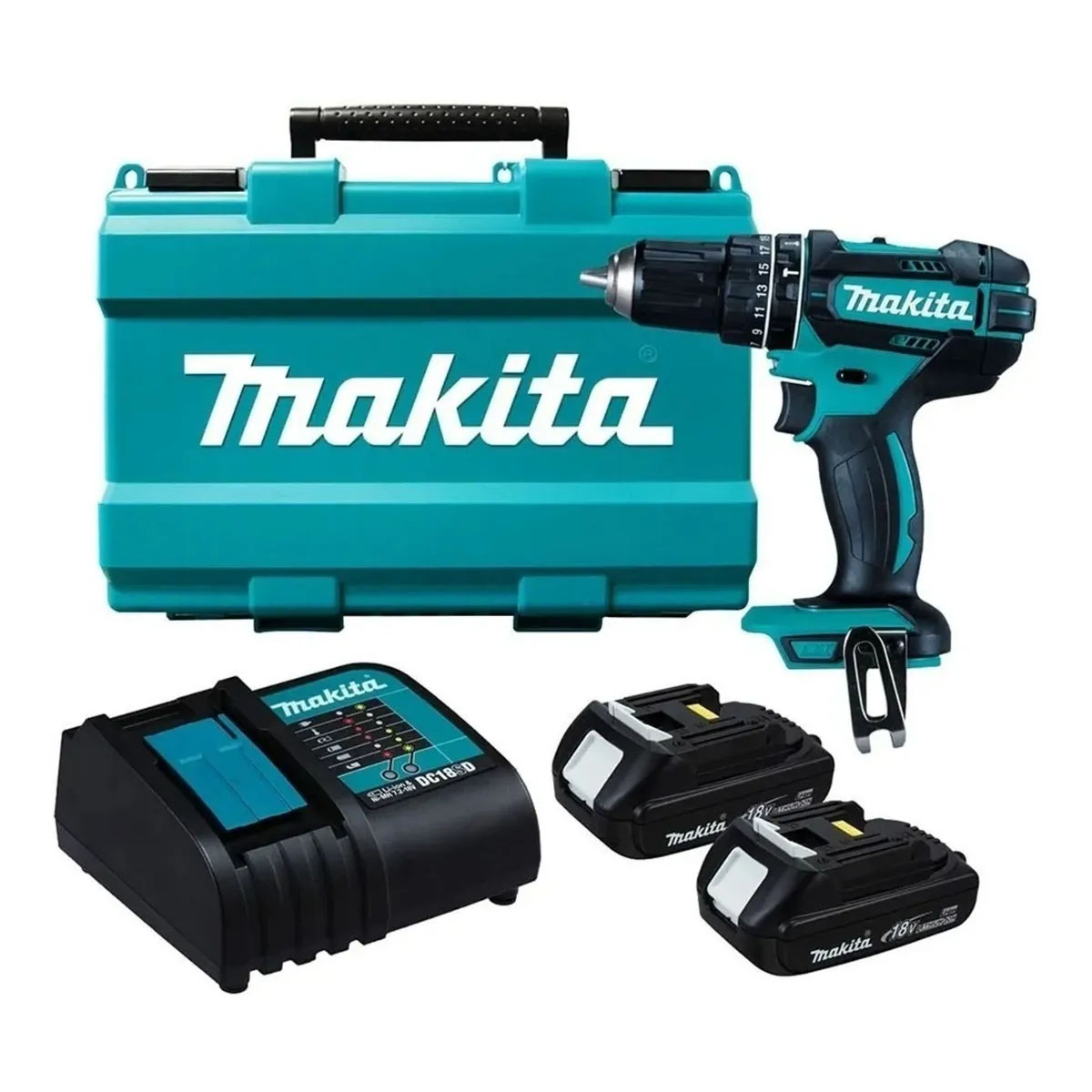 Rotomartillo/Atornillador/Taladro 1/2 pulgadas (13 mm) Makita DHP482SYE 18V 