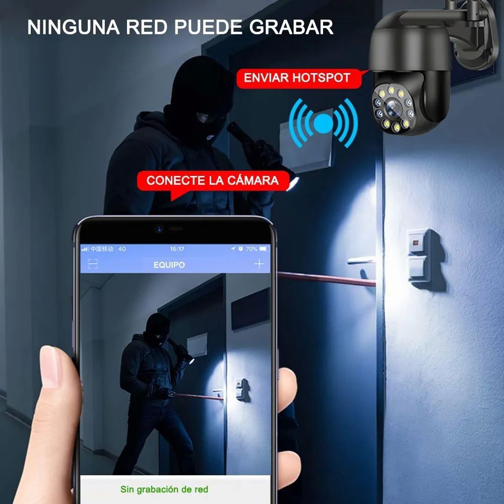 Cámaras Ip Seguridad Wifi Hd 1080p Camara Foco.Negra