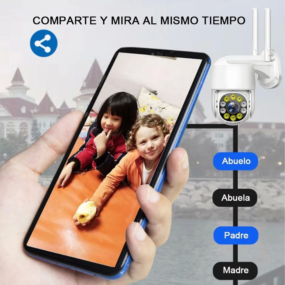 Cámaras Ip Seguridad Wifi Hd 1080p Camara Foco.Negra