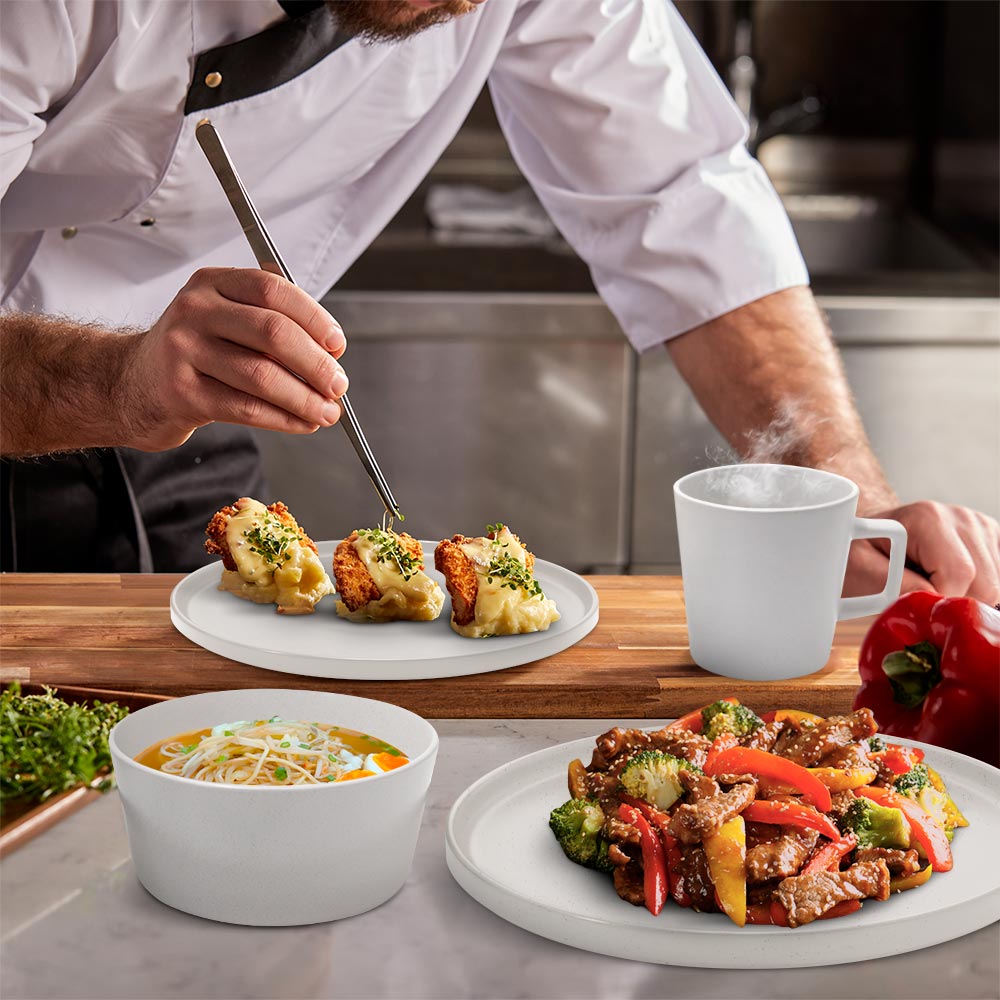 Vajilla de Gres Moderna 4 Personas 16 Piezas Platos Taza Casa Litus