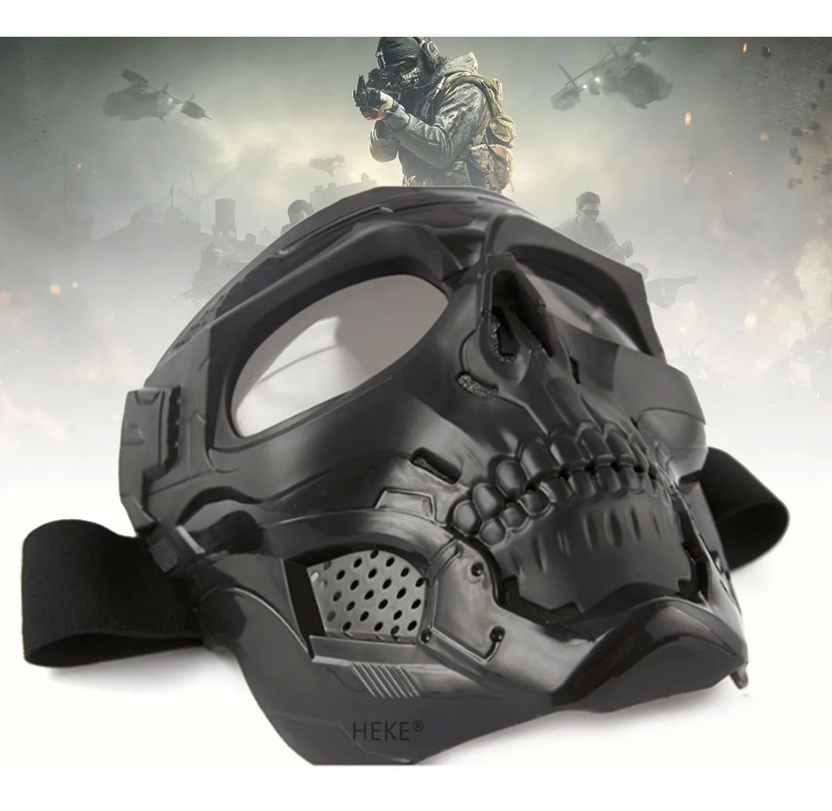 Careta Casco Tactico Para Gotcha Negro