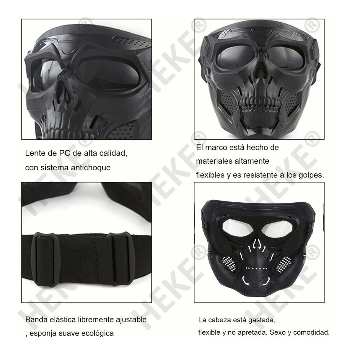 Careta Casco Tactico Para Gotcha Negro