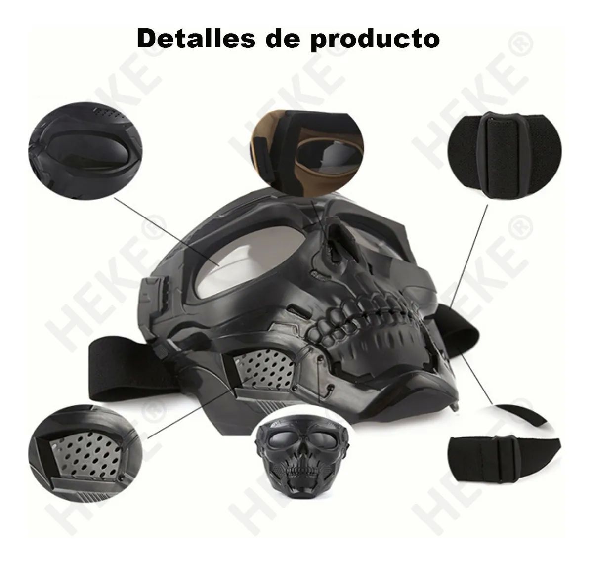 Careta Casco Tactico Para Gotcha Negro