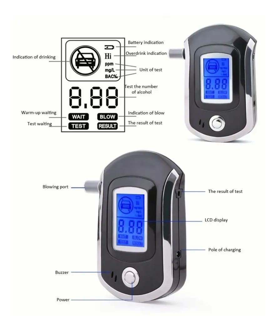 Alcoholímetro Profesional Digital 