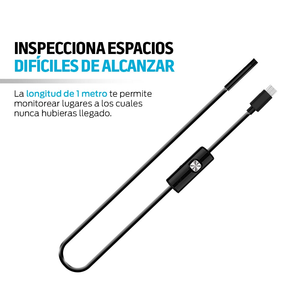 Cámara Endoscopio para Celular con Luz LED USB 1 Metro Redlemon