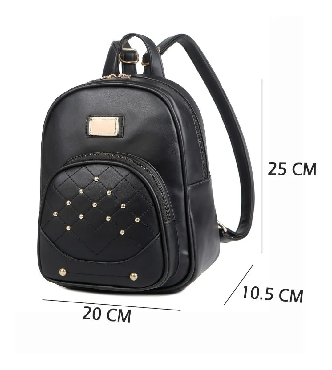 Mochila Bolsa Para Dama de Cuero Sintetico Negra