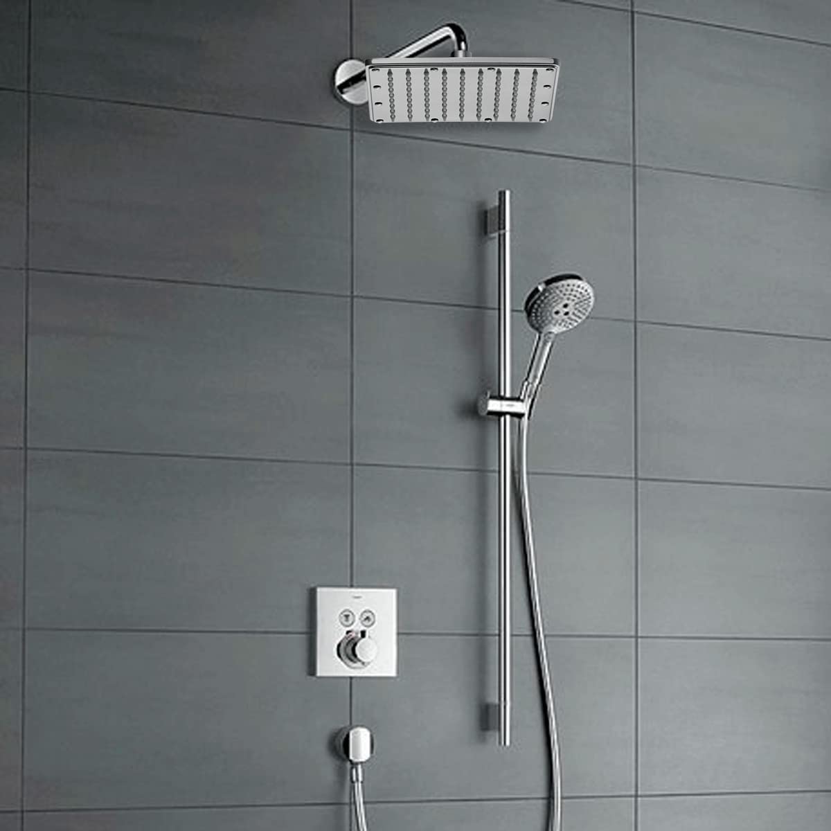 Regadera Cuadrada de 8" fabricada en Acero Inoxidable, Fácil de Instalar