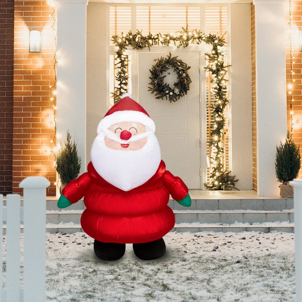 Inflable Santa Claus Navideño Muñeco de Santa Luz Led 1.20 Mts.