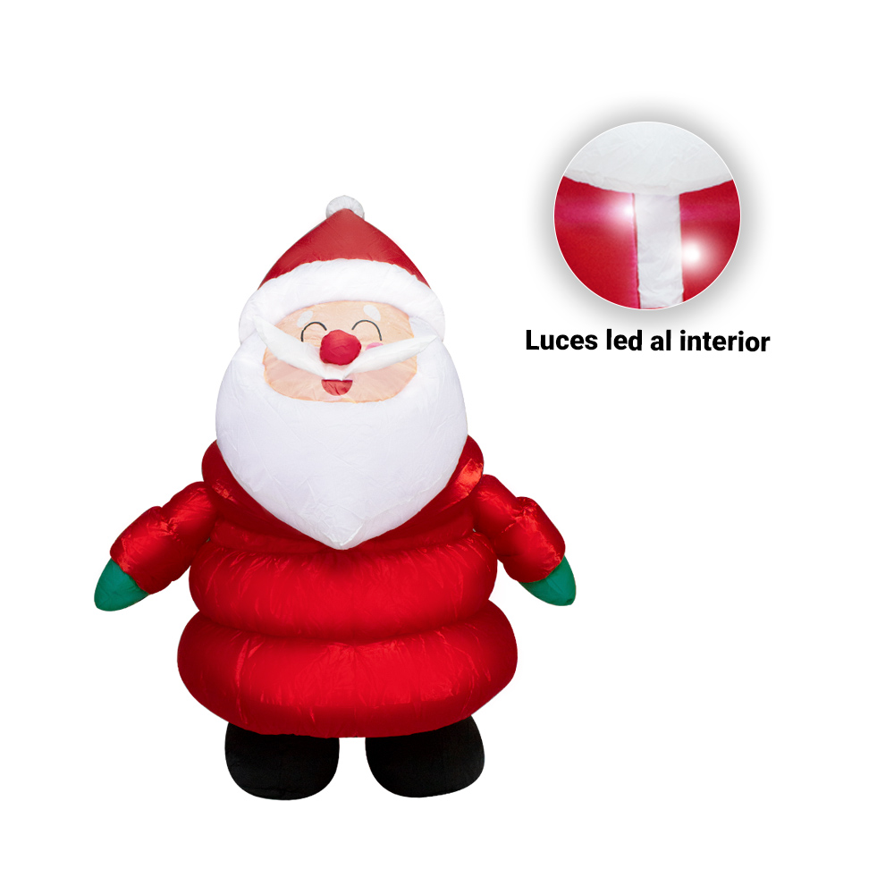 Inflable Santa Claus Navideño Muñeco de Santa Luz Led 1.20 Mts.