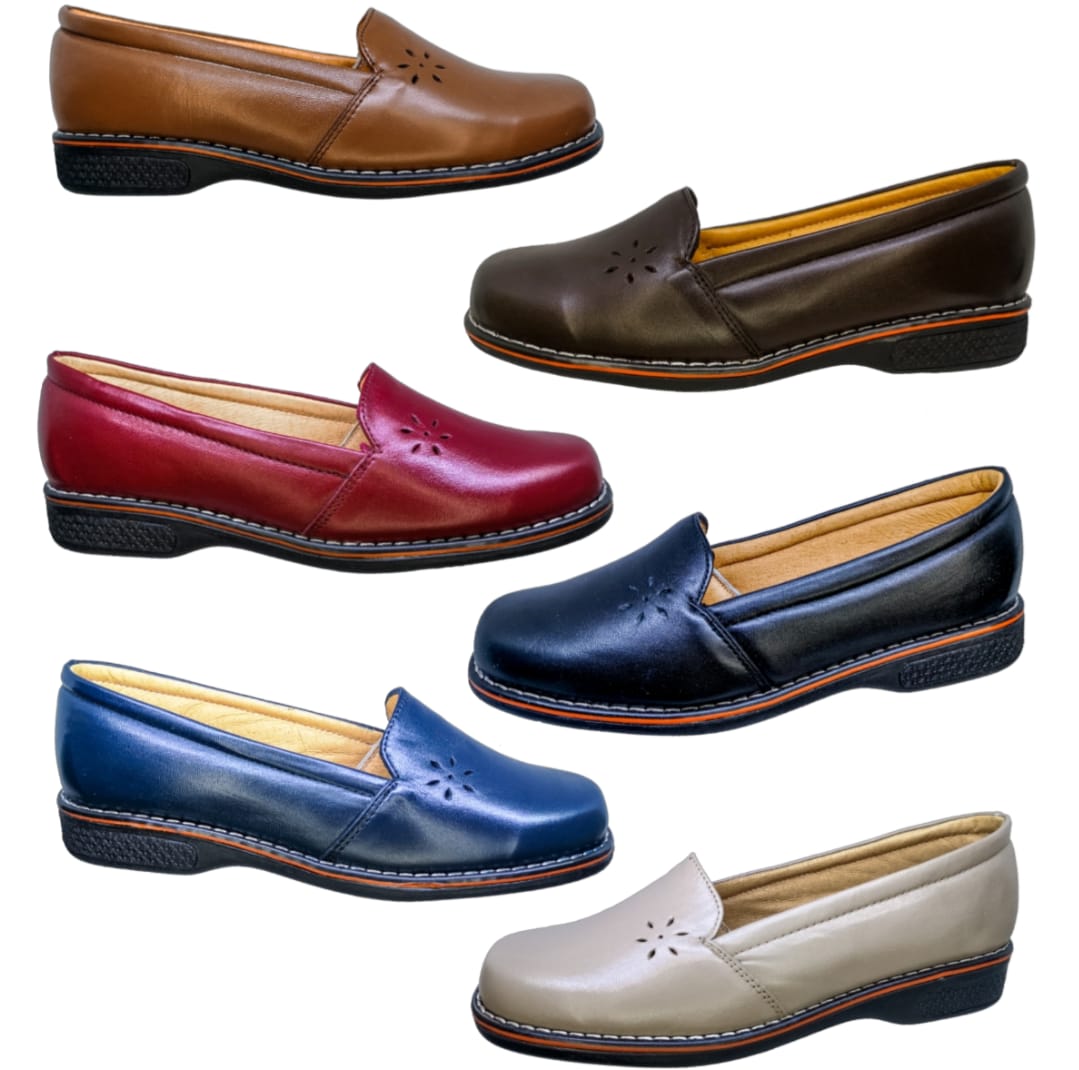 Zapato Suave Dama Pie Diabético Delicado Piel Borrego suave y cómodo Amplio.