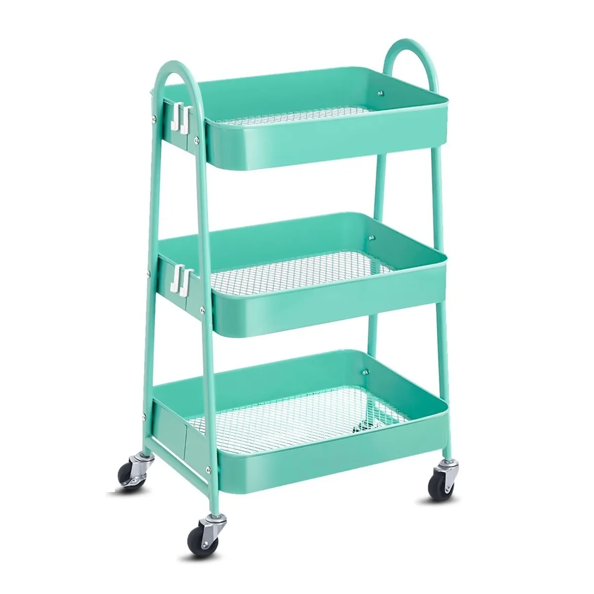 Carrito Organizador Multiusos De 3 Repisas Con Ruedas Verde