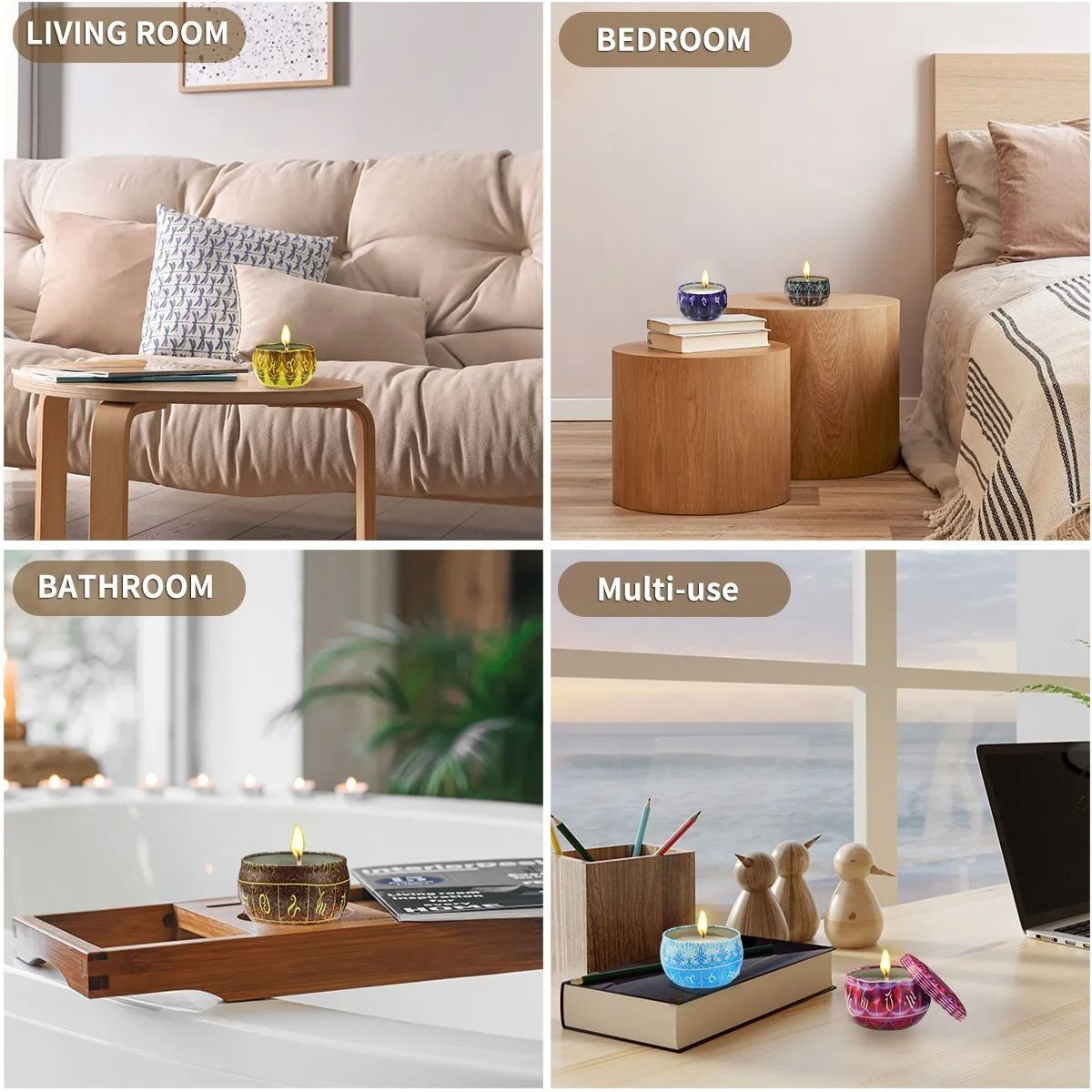 12 Velas Aromáticas  De Cera De Soja