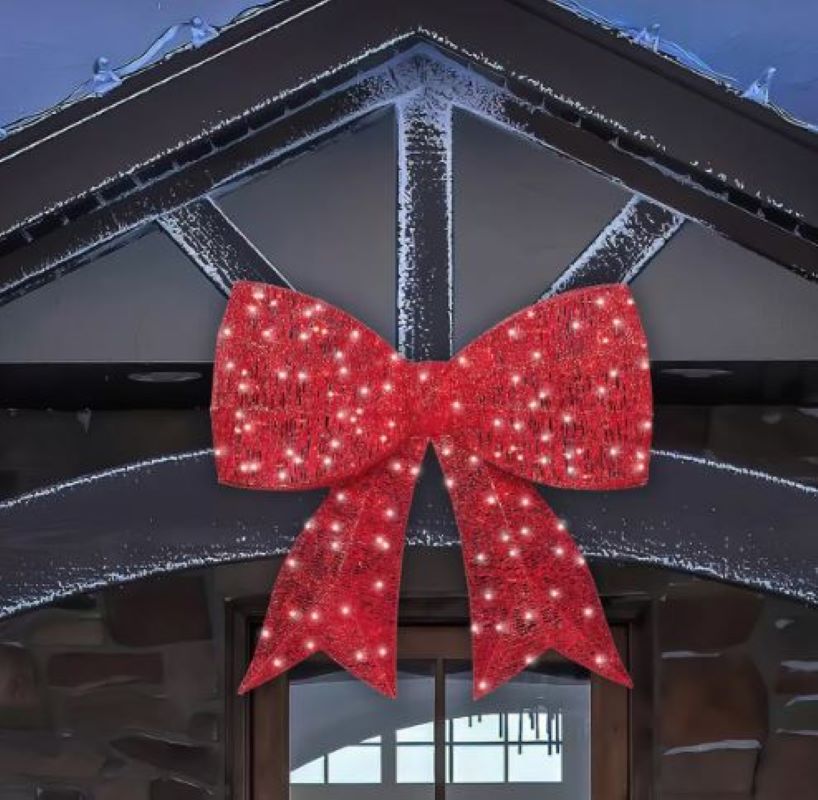 Moño Decorativo Navideño Lazo 1598471 con 200 Luces Led 4 Funciones