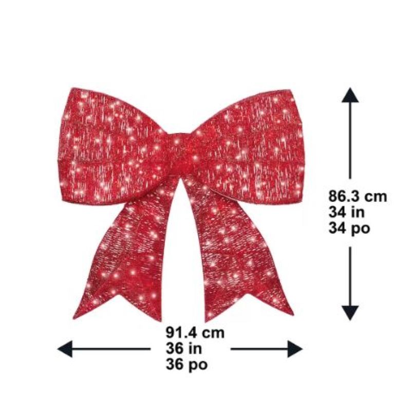 Moño Decorativo Navideño Lazo 1598471 con 200 Luces Led 4 Funciones