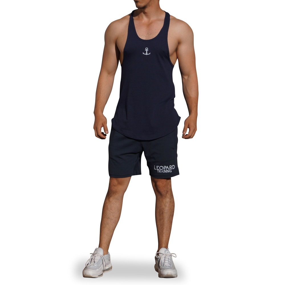 John Leopard Gym Stringer Tank