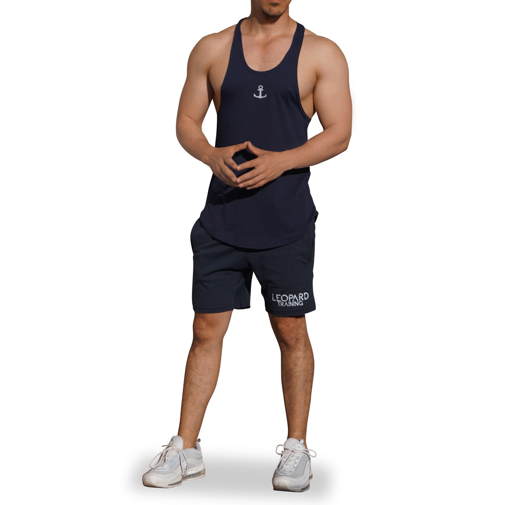 John Leopard Gym Stringer Tank