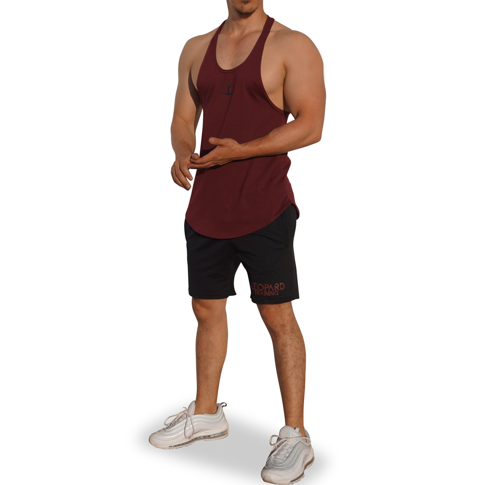 John Leopard Gym Stringer Tank