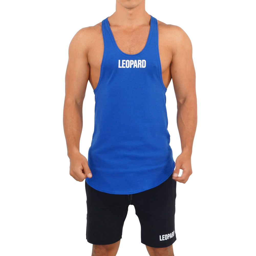 John Leopard Gym Stringer Tank