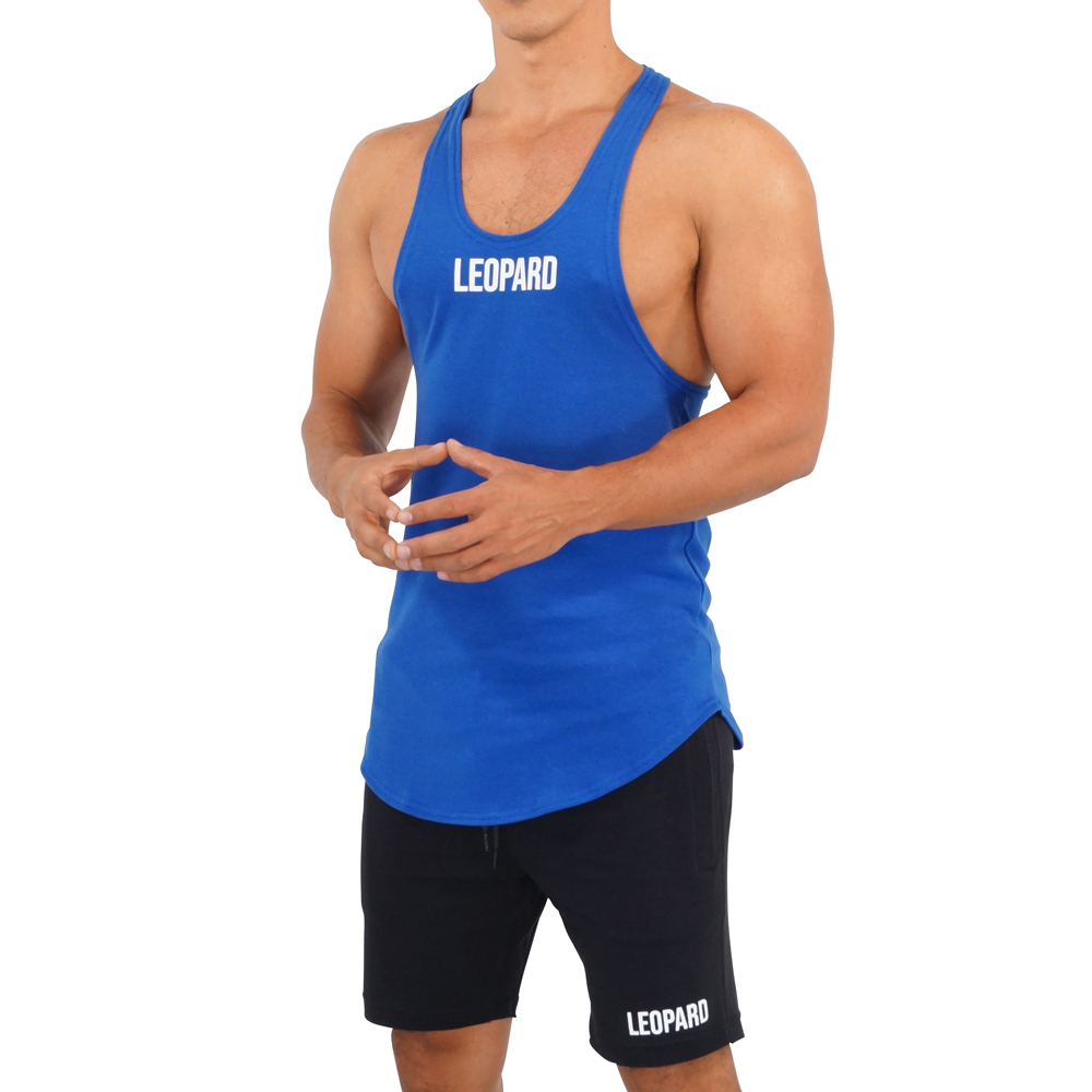 John Leopard Gym Stringer Tank