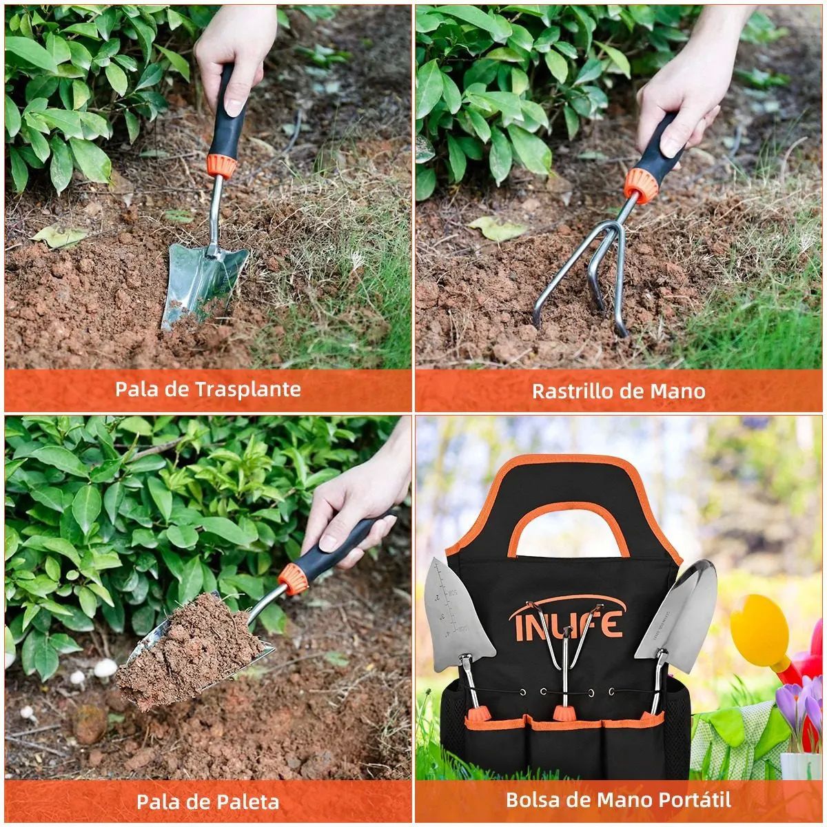 Set de 2 Palas Rastrillo Para Jardineria