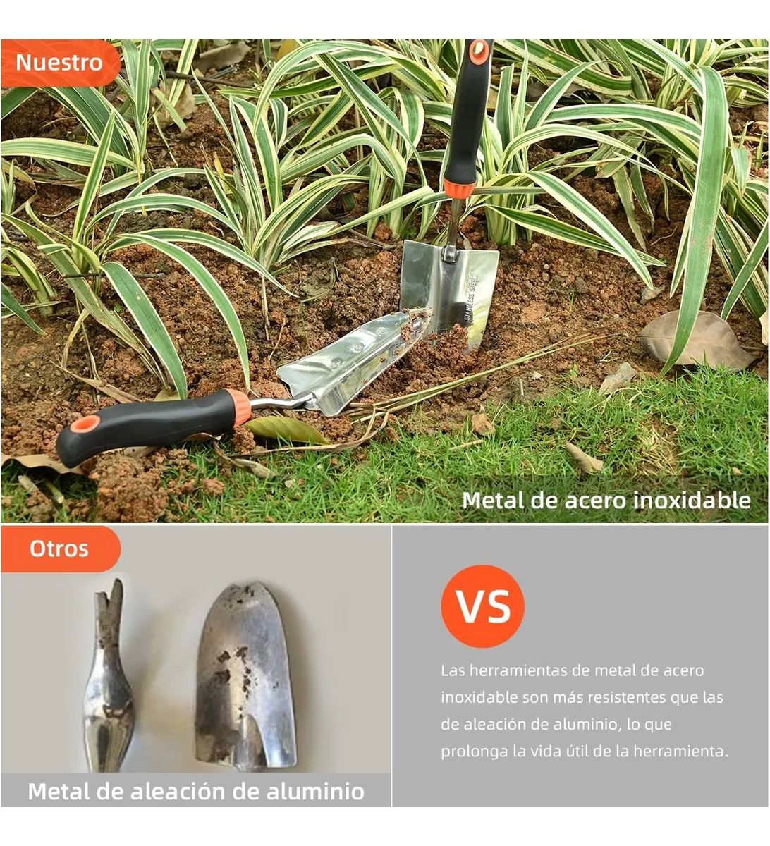 Set de 2 Palas Rastrillo Para Jardineria