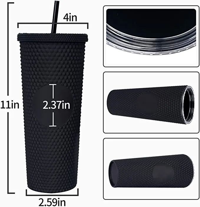 Termo Vaso  Con Tapa Y Popote De 24 Oz Amarillo