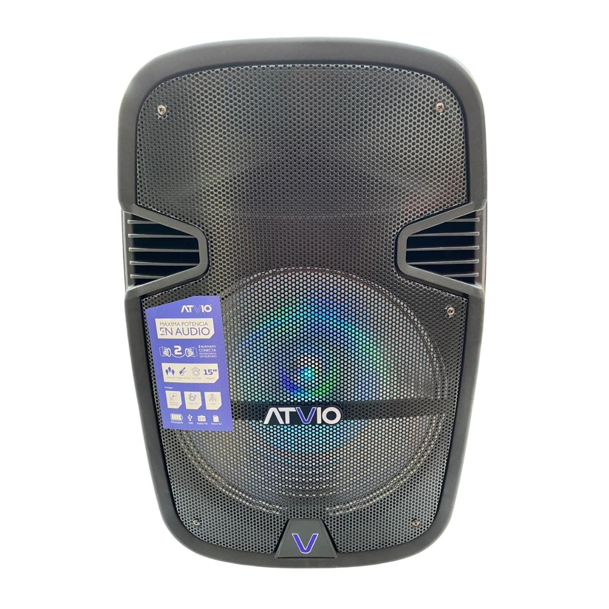 Bocina Inalámbrica Atvio BT1511-ATV De 15 Pulgadas - Negro