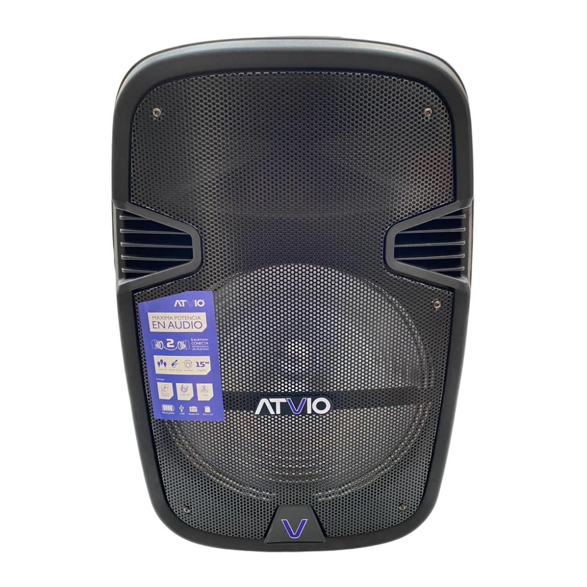 Bocina Inalámbrica Atvio BT1511-ATV De 15 Pulgadas - Negro
