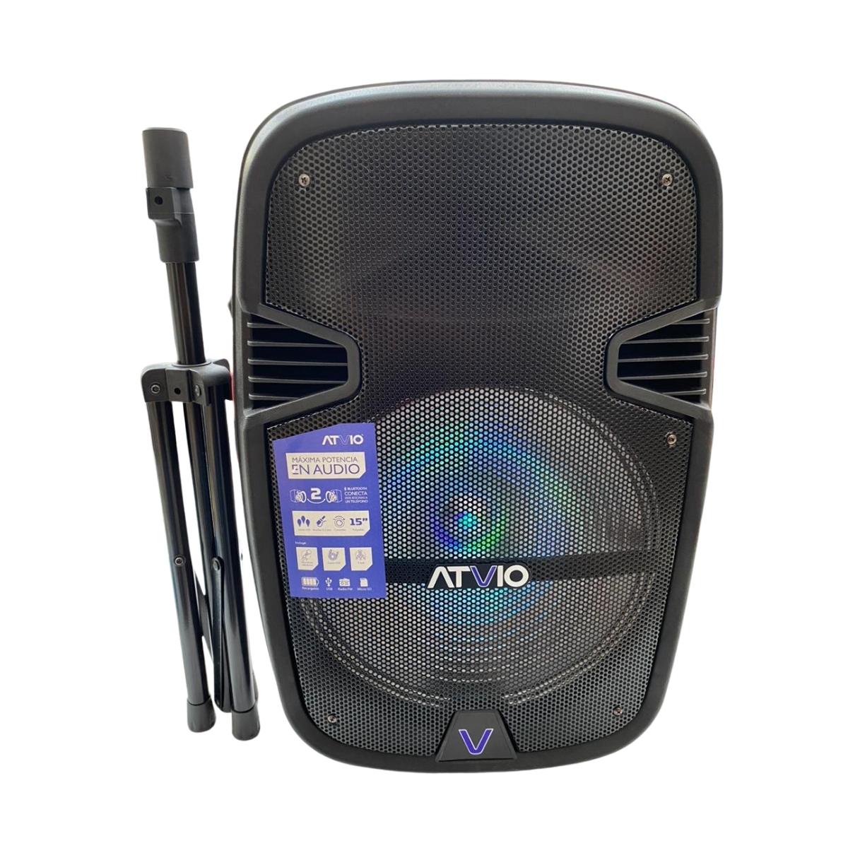 Bocina Inalámbrica Atvio BT1511-ATV De 15 Pulgadas - Negro