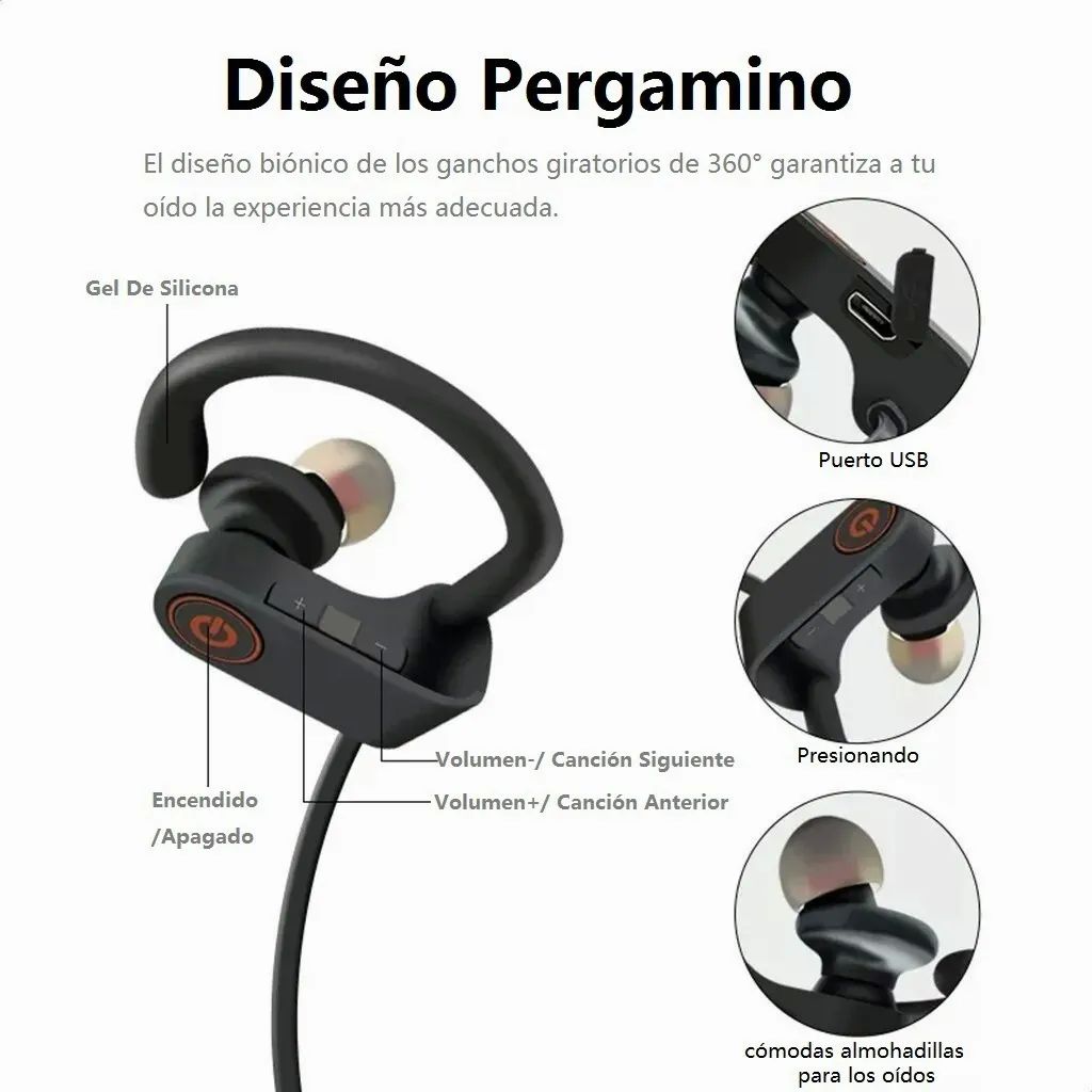 Audífonos Inalámbricos Con Bluetooth Y Micrófono Negros