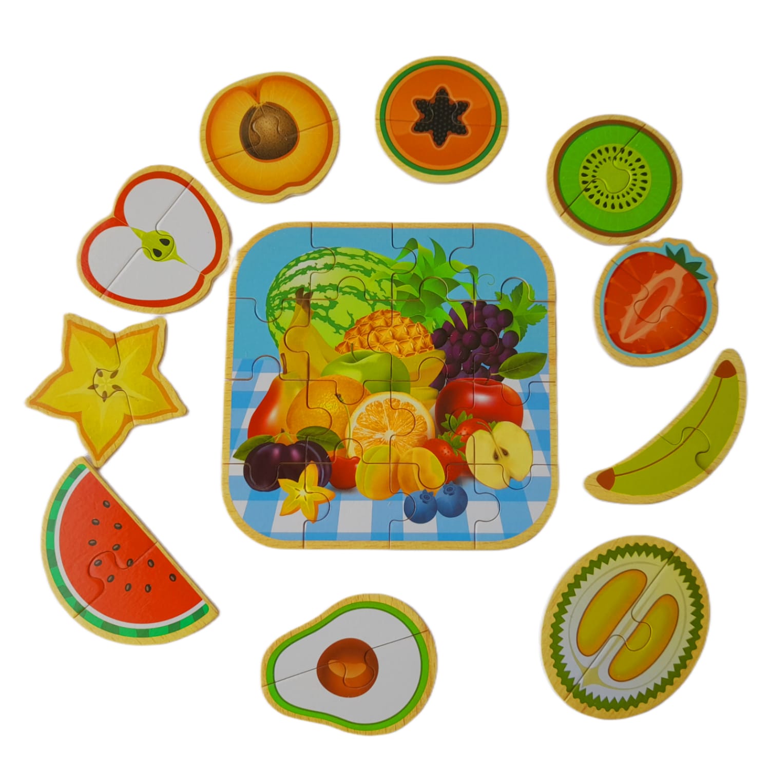 Alimentos De Madera Magnéticos Para Cortar Frutas Didáctico