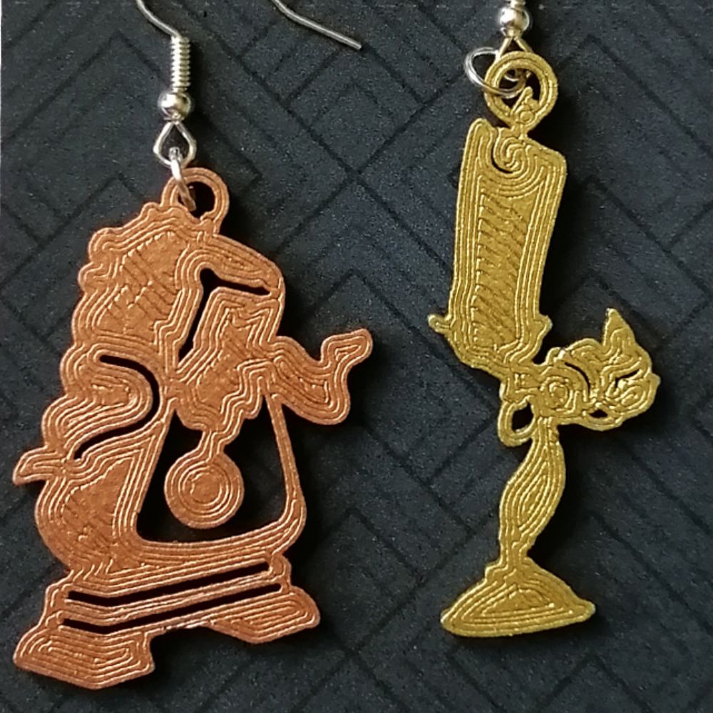 BitBlast Studio Set 2 Pares Aretes Artesanales para Dama en Impresión 3D