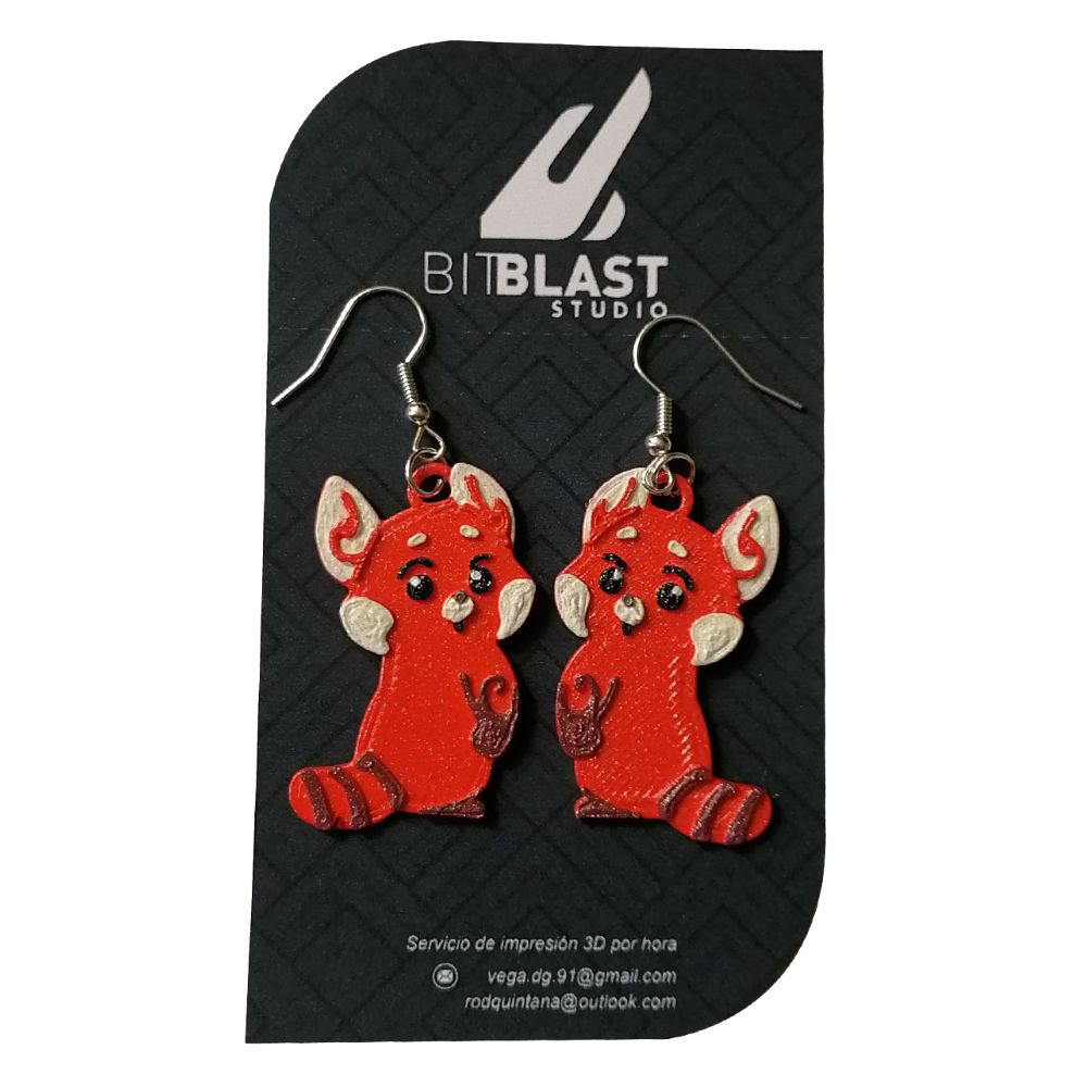 BitBlast Studio Set 2 Pares Aretes Artesanales para Dama en Impresión 3D Red y Minions